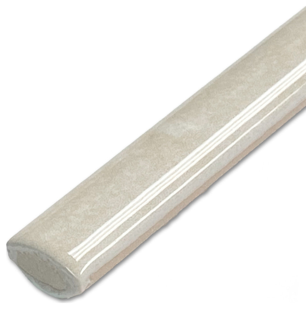 Coco Demi-Bullnose Glossy Canvas Beige Ceramic Wall Trim