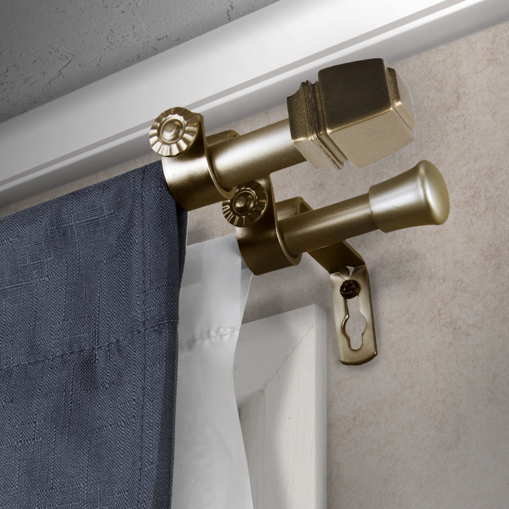 Nona 5/8" Double Curtain Rod Antique Gold