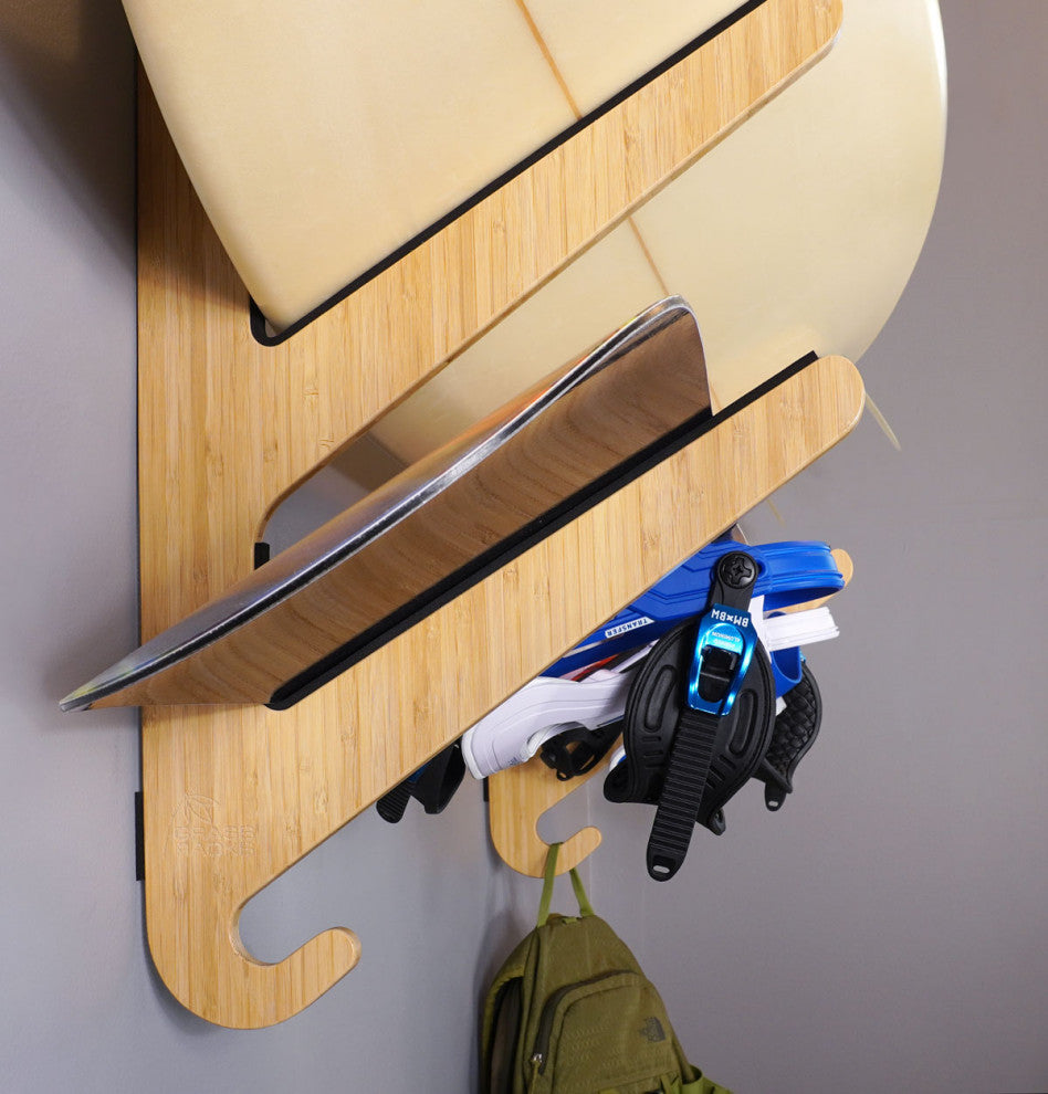 Bamboo Surfboard Rack - Kaua'i Series, Bamboo, Duo