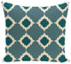 Medina Geometric Print Pillow, Aqua, 18"x18"
