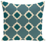 Medina Geometric Print Pillow, Aqua, 18"x18"