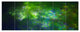 Green Fractal Sky with Blur Stars, Abstract Canvas Art Print, 70"x28", 6 Panels