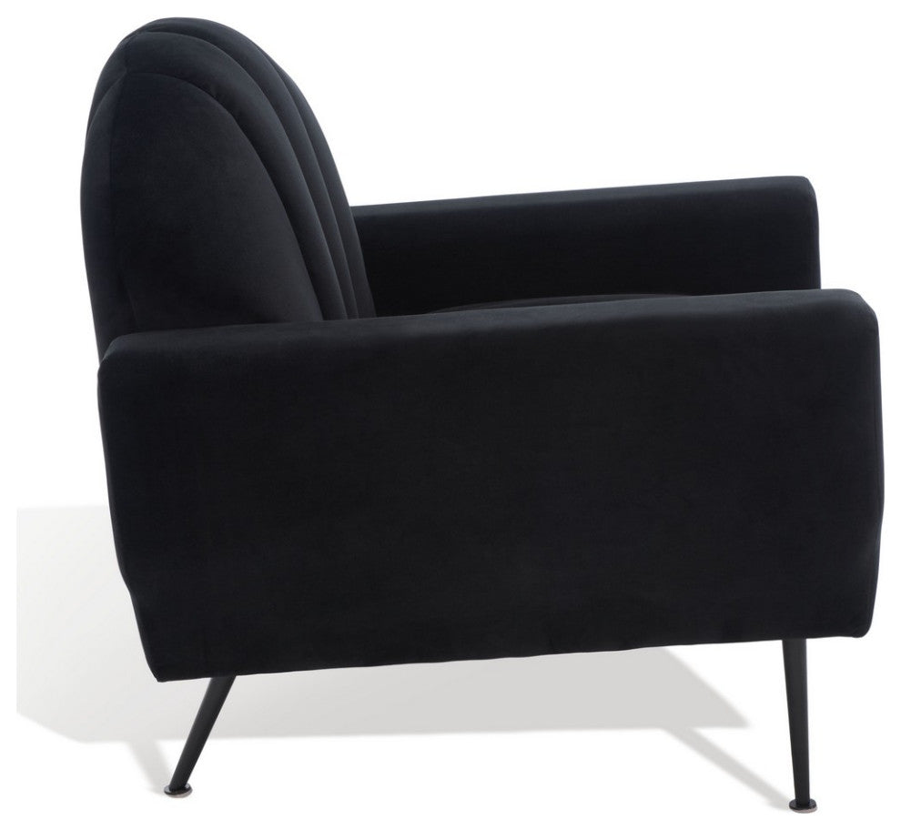Safavieh Couture Josh Channel Tufted Accent Chair, Black