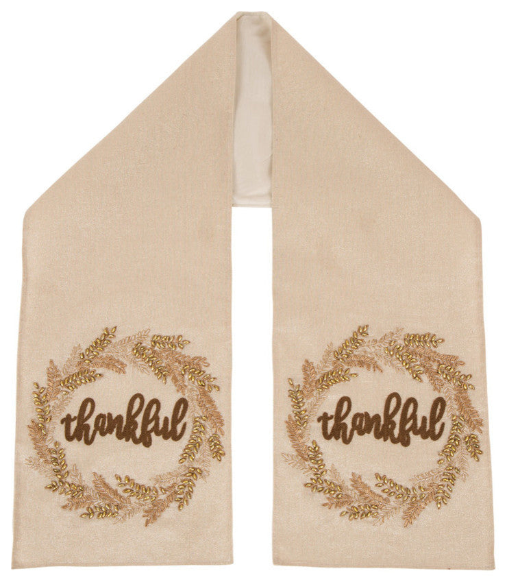 72"L Embroidered Thanksgiving Table Runner