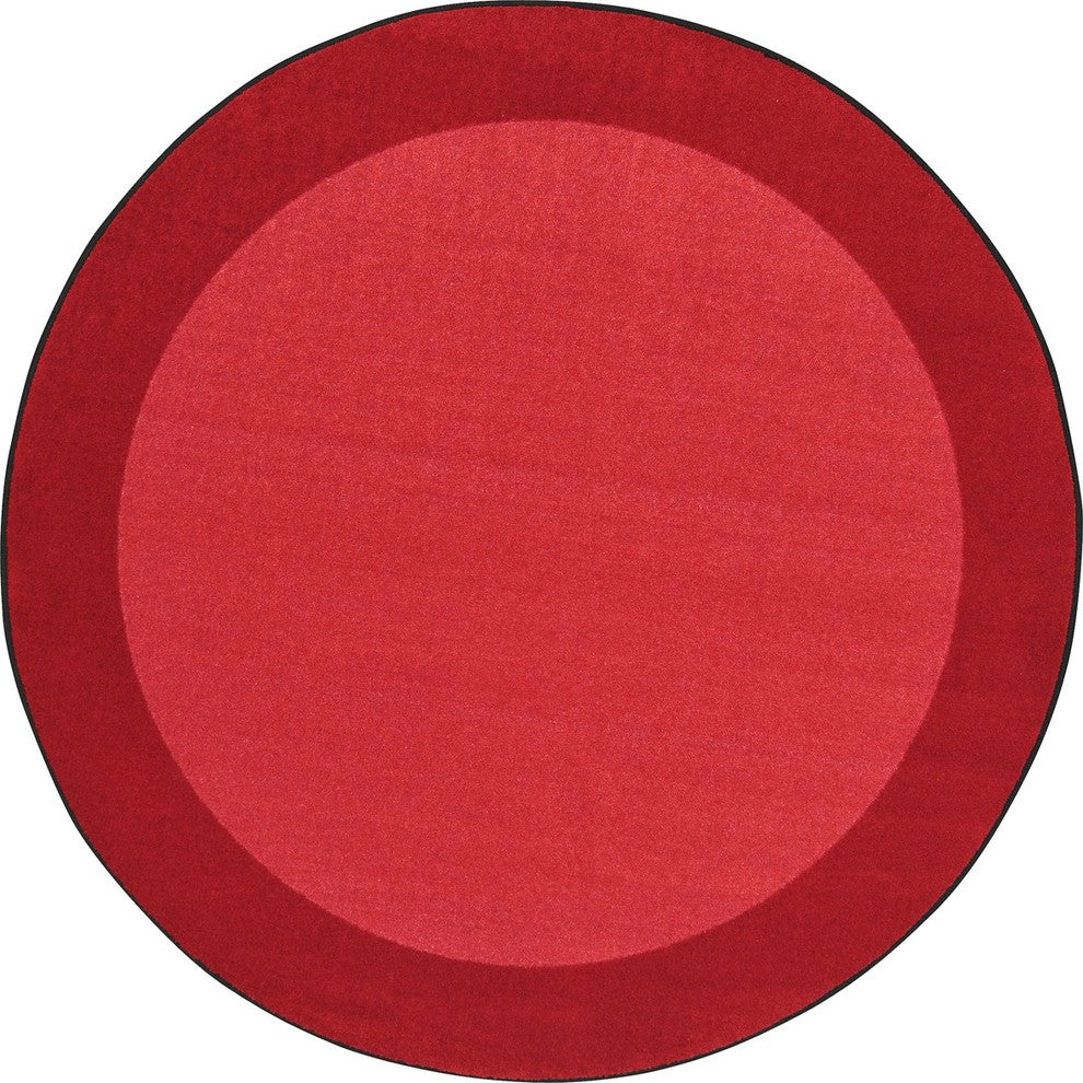 All Around 5'4" Round Area Rug, Color Red
