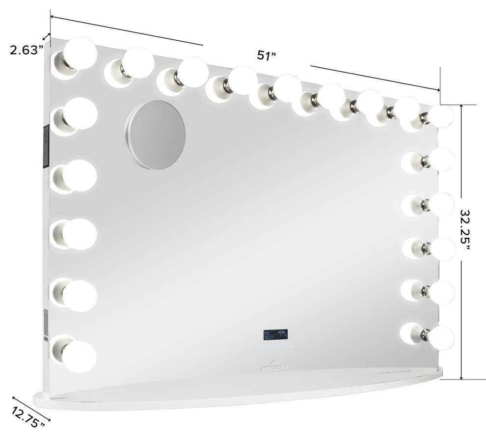 Hollywood Premiere Pro Max Vanity Mirror with Bluetooth, White