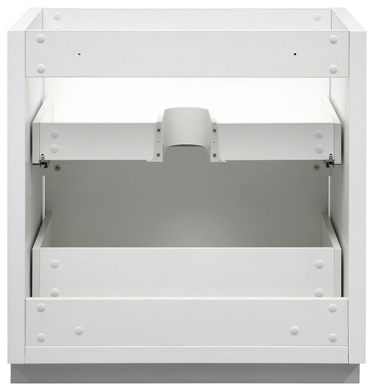 Valencia Free Standing Modern Bathroom Cabinet, Glossy White, 30"