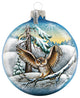 Hand Painted Scenic Glass Ornament Owl Ball
