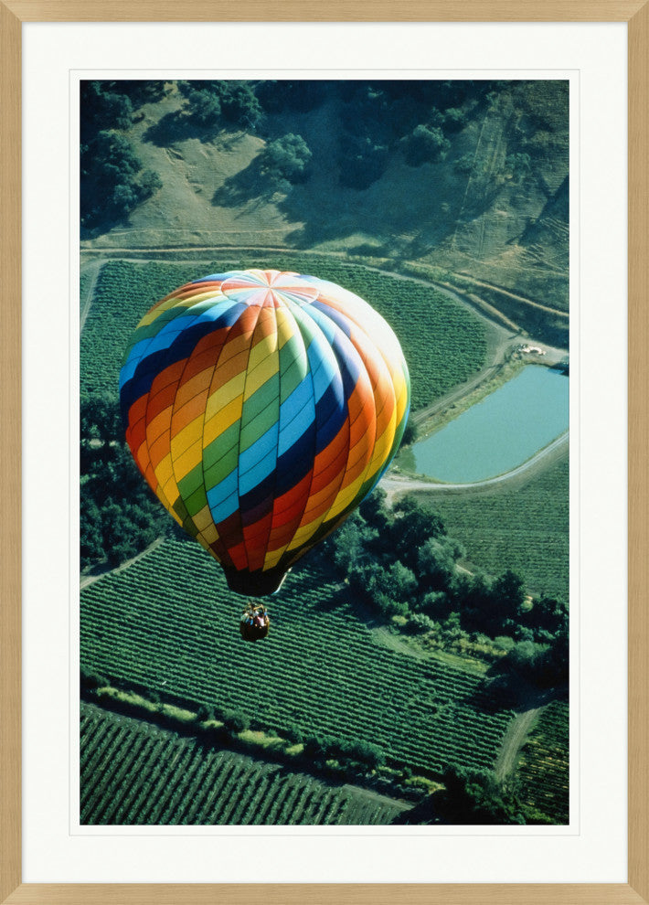 Balloon Over Vineyard 1, Giclee Reproduction Artwork