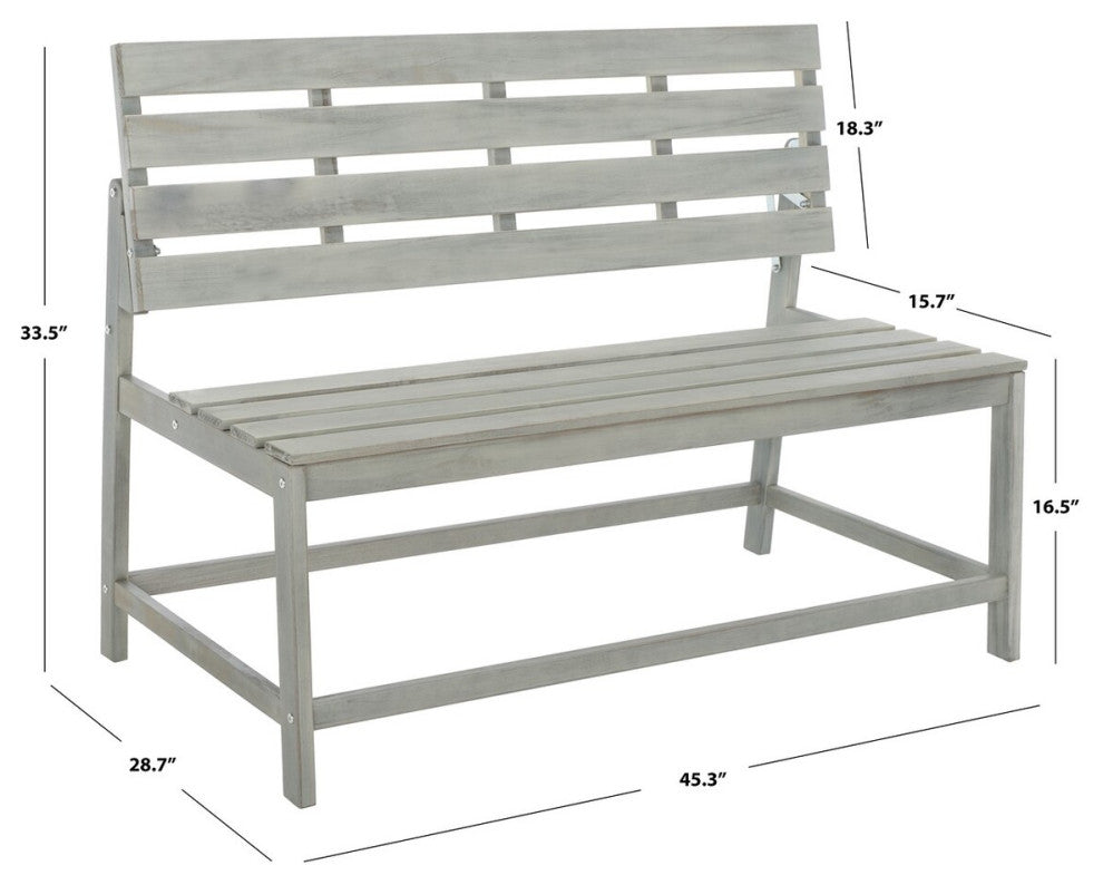 Safavieh Ruben Balcony Bench And Table, Ash Grey