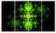 Cabalistic Green Fractal Design, Abstract Canvas Art Print, 48"x28", 4 Panels