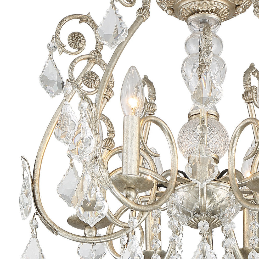 Crystorama 5115-OS-CL-MWP_CEILING, 6-Light Ceiling Mount, Olde Silver