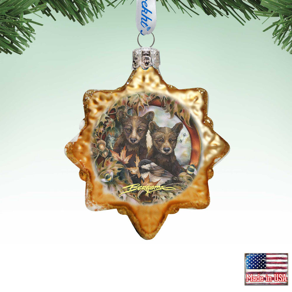 Simple Joys Black Bear Cubs Mercury Glass Ornament