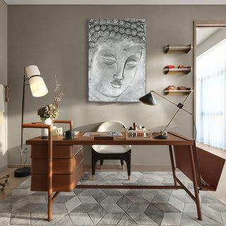 A Silver Buddha Plate Wall DÃ©cor