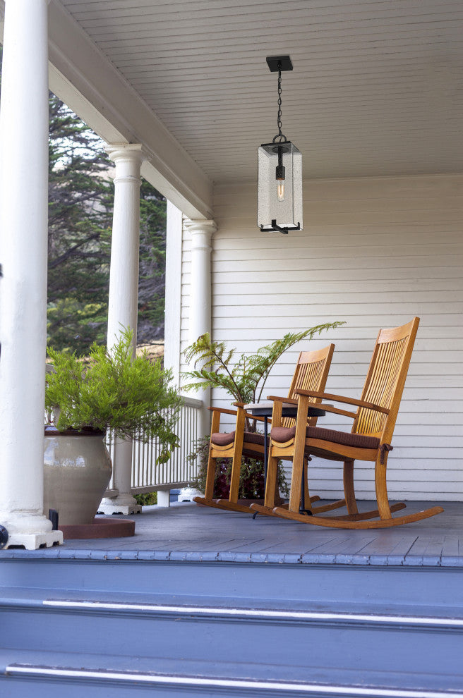Zlite 592CHM-BK 1-Light Outdoor Chain Mount Ceiling Fixture, Seedy