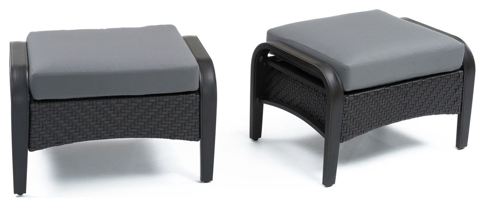 Barcelo 7 Piece Aluminum Outdoor Patio Motion Club Deep Seating Set, Charcoal