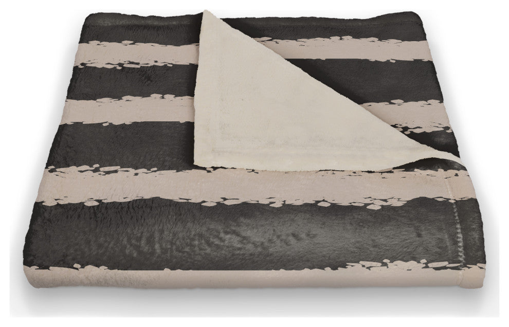 Black Stripes on Pink 50x60 Coral Fleece Blanket
