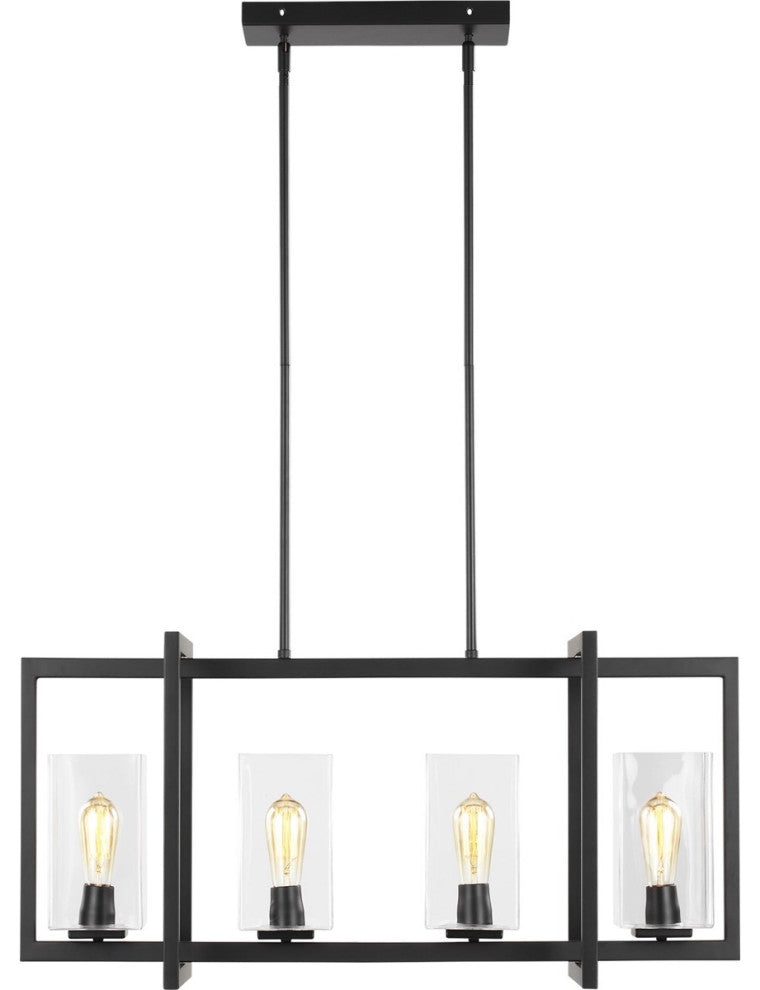 Sea Gull Mitte 4-Light Island Pendant Midnight Black