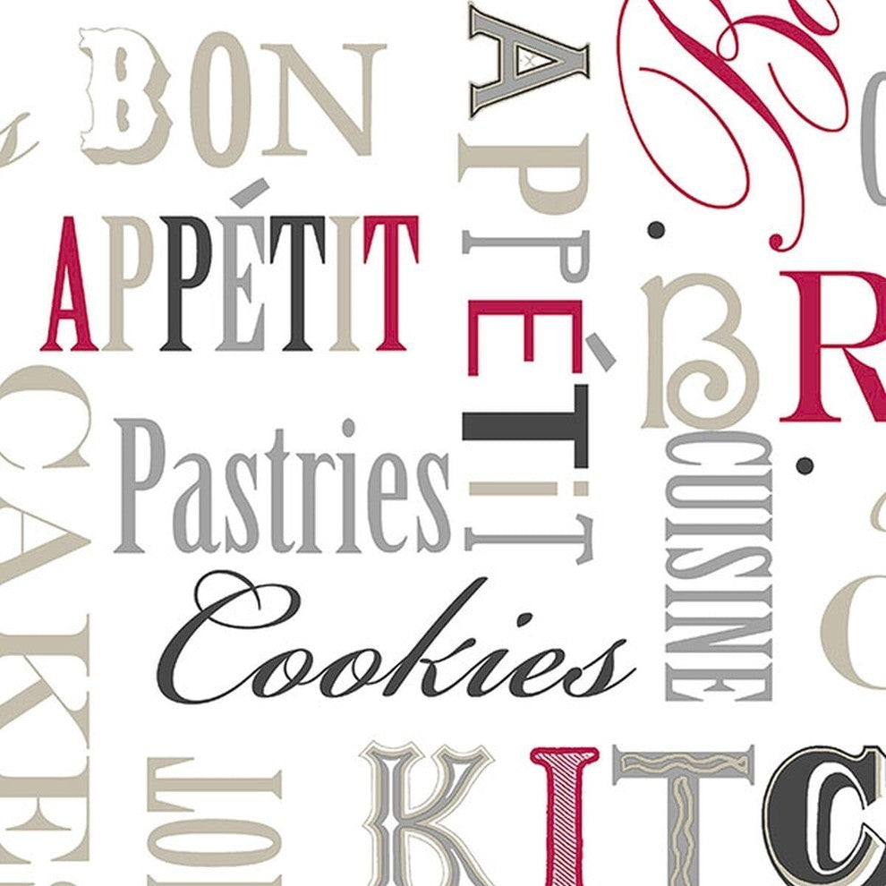 Fresh Kitchens, Pre-Pasted Kitchen Design White Wallpaper Sample