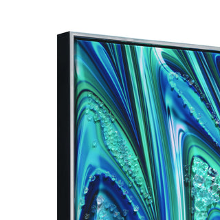 Ocean Waves I & II Crystallus Epoxy Coated Wrapped Framed Blue Canvas Wall Art