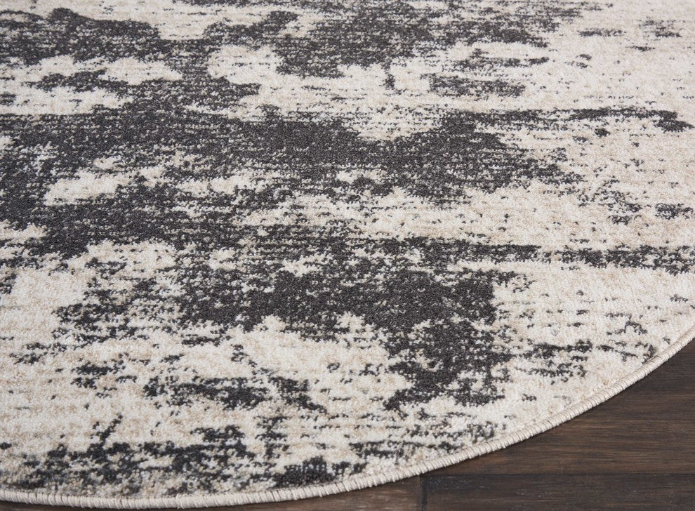 Nourison Maxell Ivory/Gray Area Rug, 3'10"x3'10"
