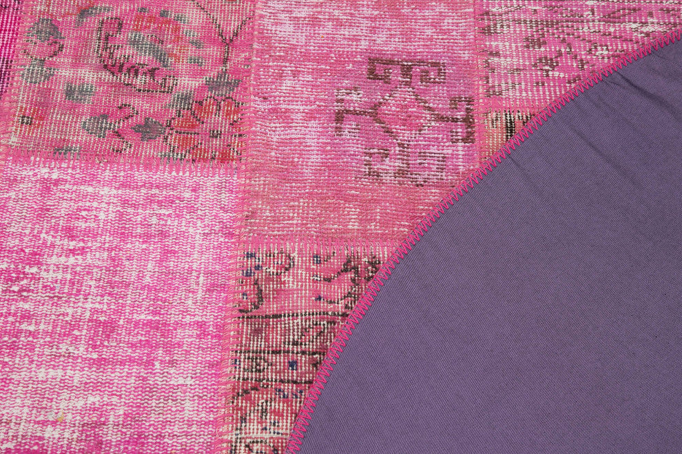 Rug N Carpet - Handmade Anatolian 6' 6" x 6' 6" Contemporary Round Patchwork Rug