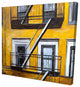 Building Old Fire Escape, Fine Art Gallery Wrapped Canvas, 24"x24"