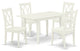 5Pc Dinette Set 4 Dining Chairs, Butterfly Leaf Dining Table, Linen White