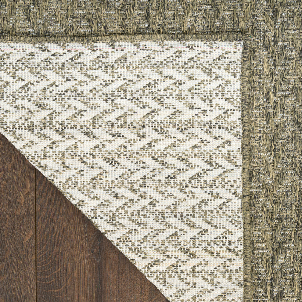 Nourison Tulum 2'2" x 10' Olive Outdoor Rug