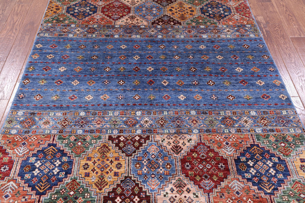 Super Kazak Khorjin Hand Knotted Wool Rug 5' 7" X 7' 10" Q10098