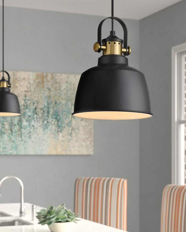 Farmhouse Black Chandelier Industrial Hanging Light Fixture for Kitchen Island