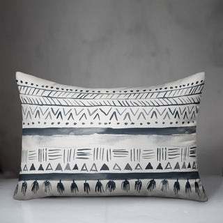 Watercolor Geometric Pattern 14x20 Outdoor Throw Pillow