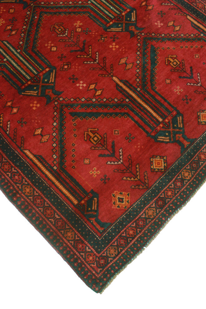 Fine Vintage Distressed Crespin Red/Charcoal Runner, 3'10x7'9