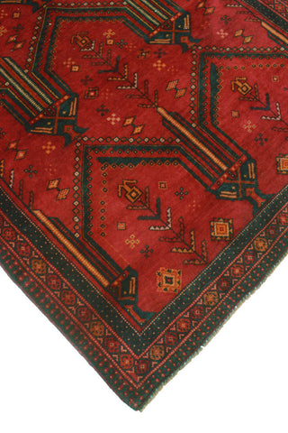 Fine Vintage Distressed Crespin Red/Charcoal Runner, 3'10x7'9