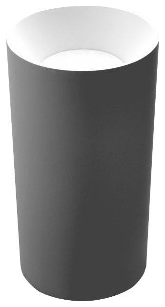 ADM Circular Freestanding Pedestal Sink, Grey/White, 20", Matte Gray/White