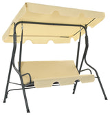 Vidaxl Garden Swing Bench Cream White 66.9"x43.3"x60.2"
