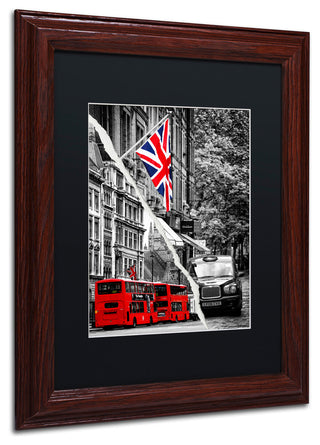 'London Bus' Matted Framed Canvas Art by Philippe Hugonnard