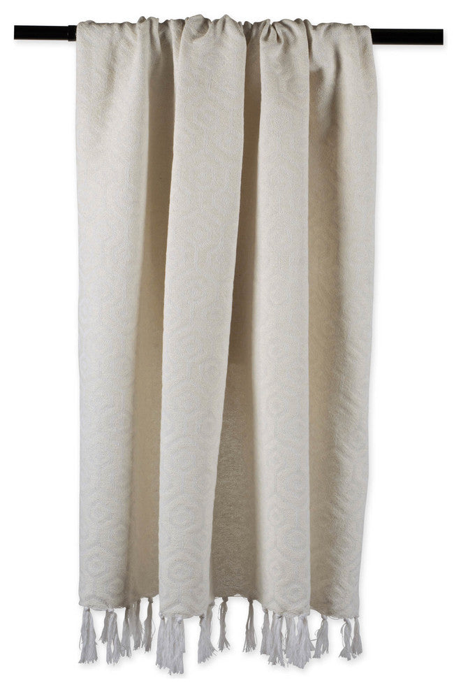 White Hexagon Throw