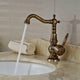 Deck Mounted Antique Brass Bathroom Faucet Ceramic Handle