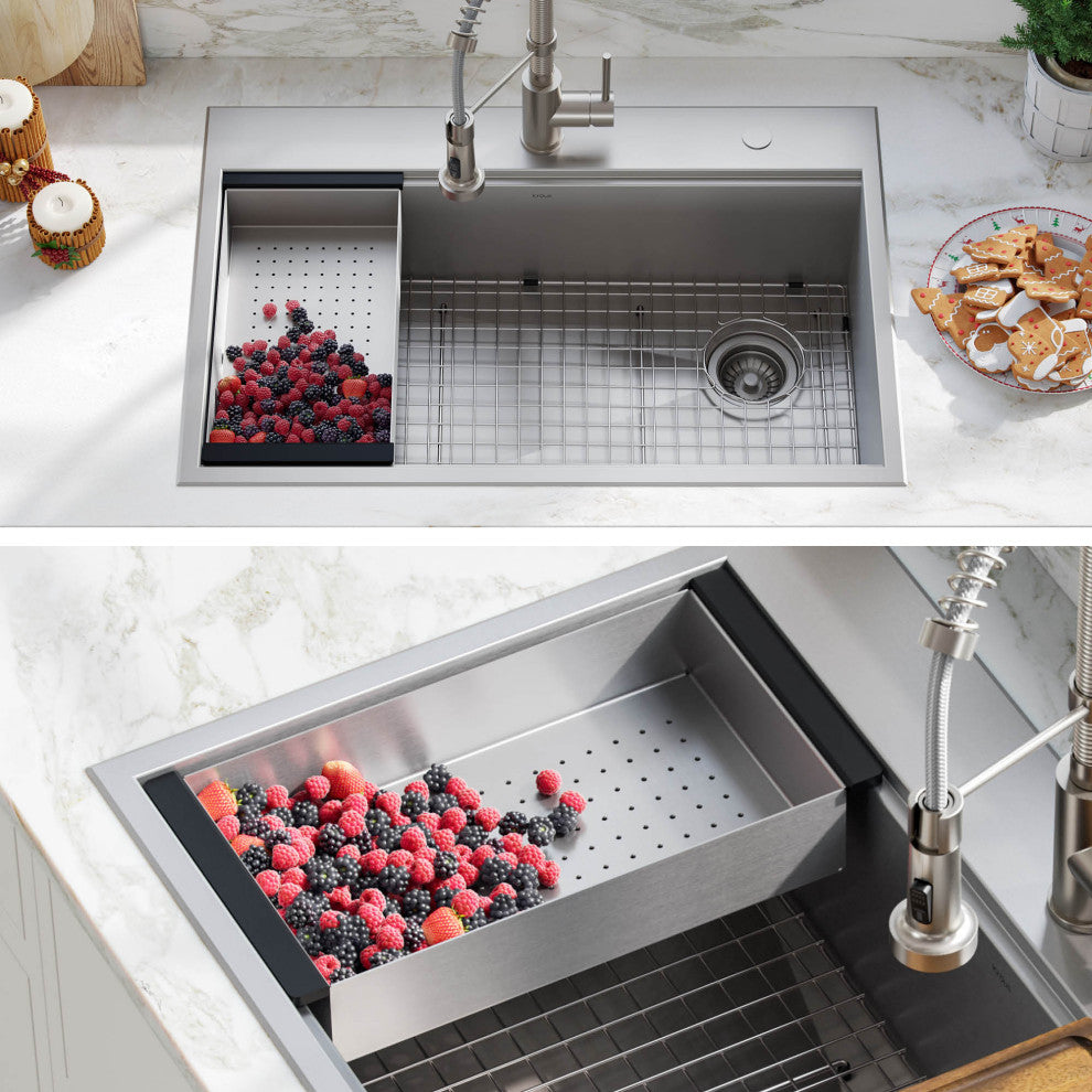 Stainless Steel Colander for Workstation Kitchen Sink