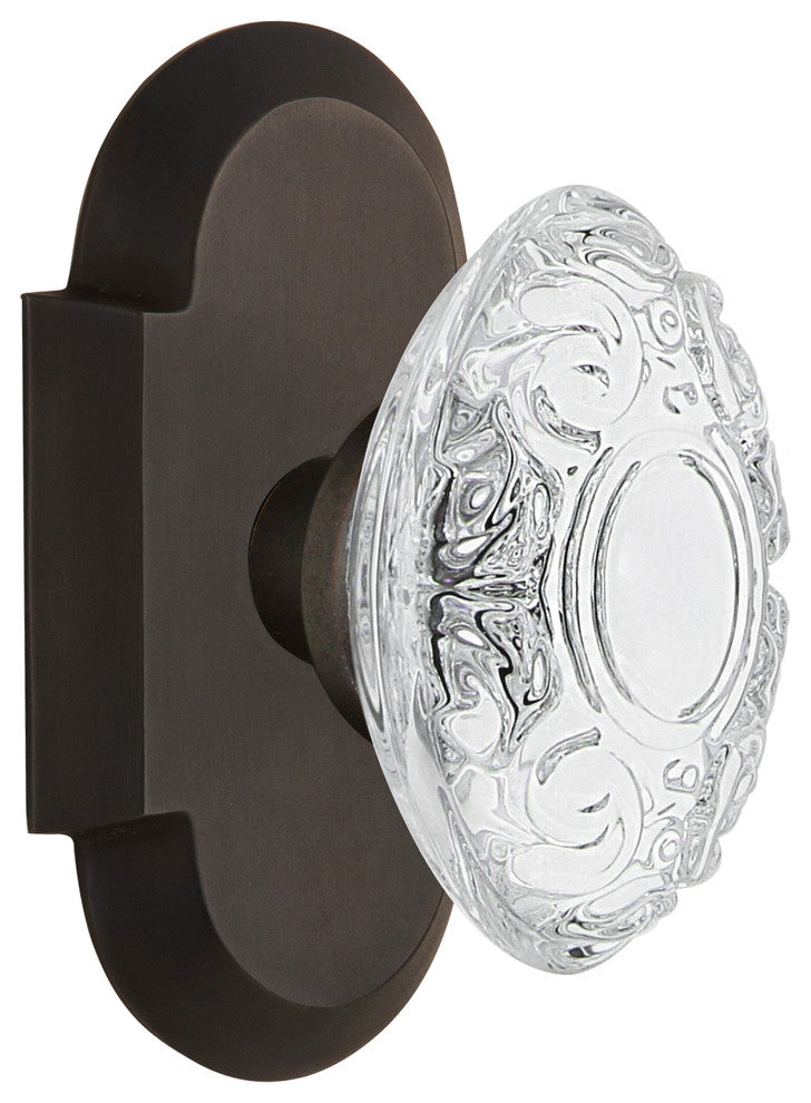 Cottage Plate Single Dummy Crystal Victorian Knob, Oil-Rubbed Bronze, COTCVI