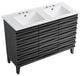 Cascade 48" Black Oak, Bathroom Vanity With White, 3-Hole Sink Top