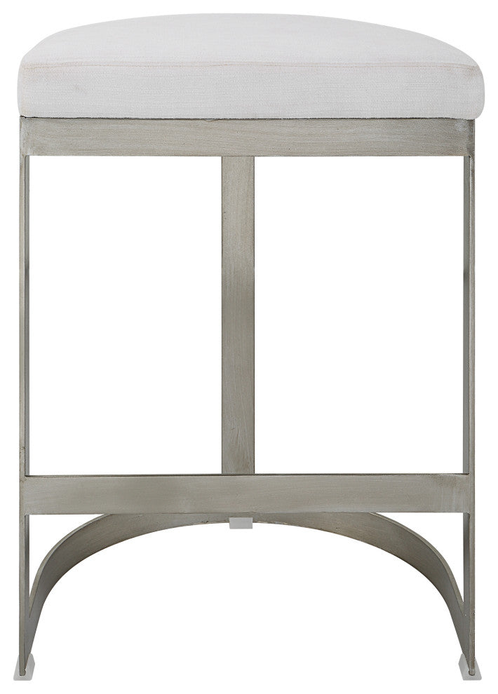 Uttermost Ivanna Backless Silver Counter Stool
