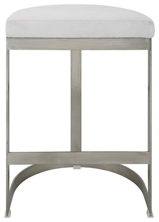 Uttermost Ivanna Backless Silver Counter Stool