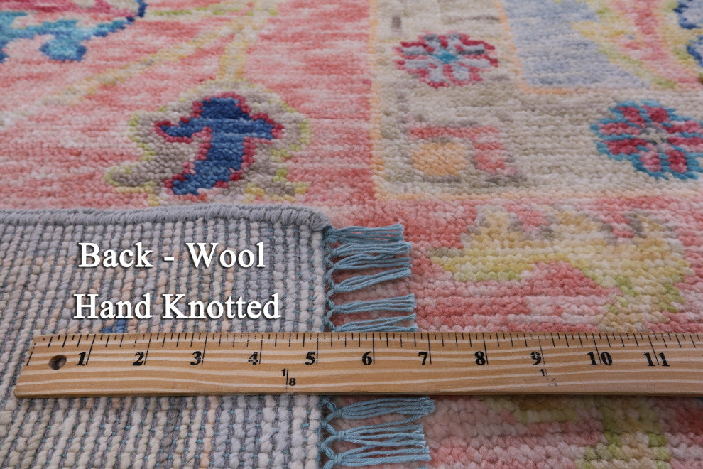 Hand Knotted Turkish Oushak Wool Rug 9' 3" X 11' 6" - Q14794