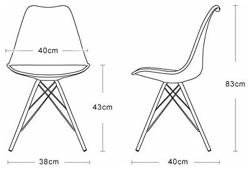 OCC Set of Two (2) Black - Side Chair with Chromed Legs