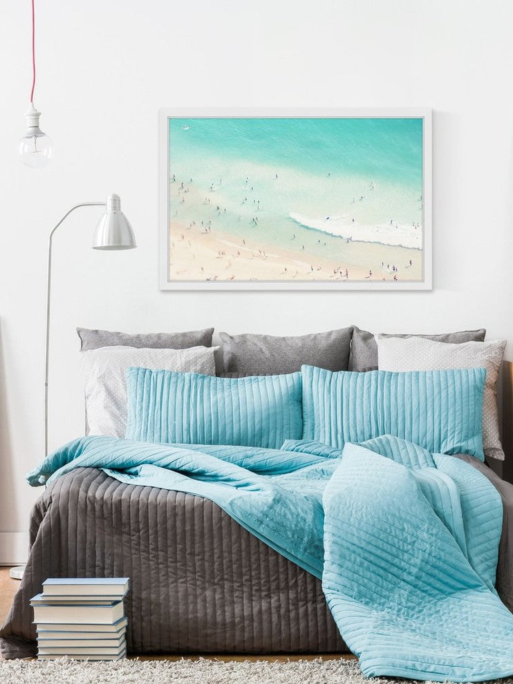 "Playing in the Surf" Framed Print by Ingrid Beddoes