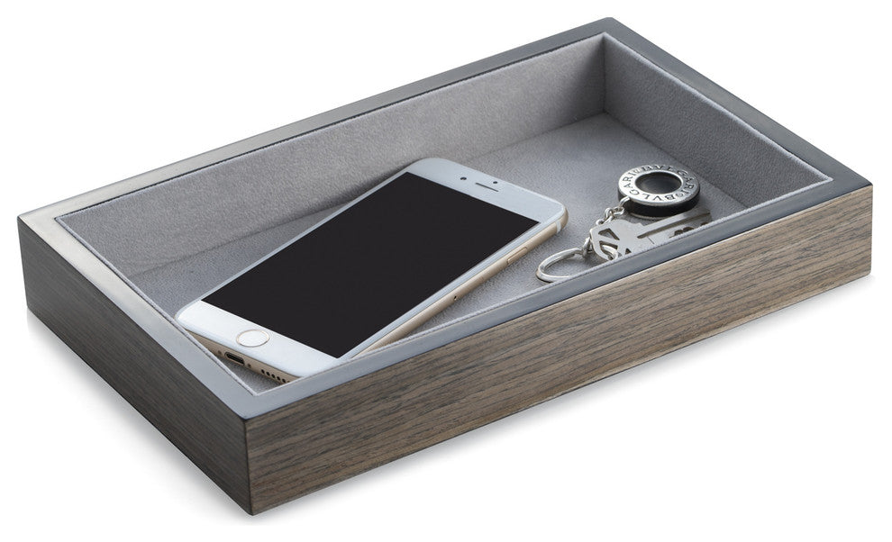 Lacquered  "Ash" Wood Open Face Valet Tray