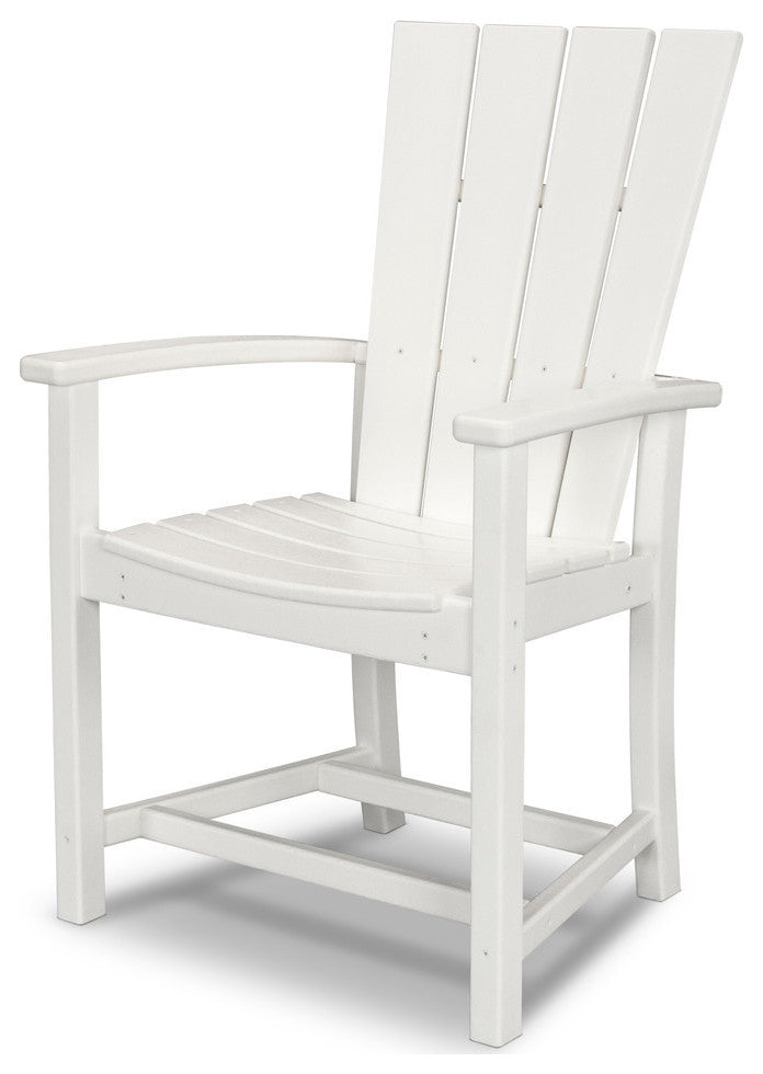 Polywood Quattro Adirondack Dining Chair, White