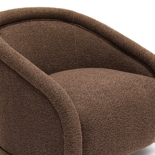 Rory Boucle Swivel Chair, Chocolate Brown